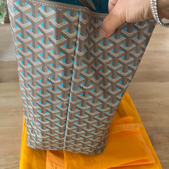 Rare Goyard GM Limited Edition Turquoise blue and Greige St Louis Tote Bag - Picture 4 of 16
